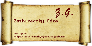 Zathureczky Géza névjegykártya