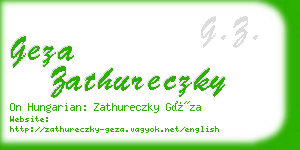 geza zathureczky business card